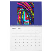 Calendar with Colorful Abstract Faces Kalender (Jan 2027)