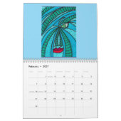 Calendar with Colorful Abstract Faces Kalender (Feb 2027)