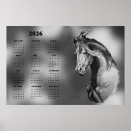 Calendar, Yearly Beautiful Stallion Horse Poster