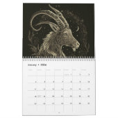 Calendar zodiac sign gold and black kalender (Jan 2026)