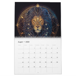 Calendar zodiac sign gold and black kalender