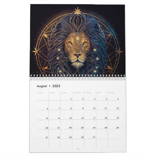 Calendar zodiac sign gold and black kalender