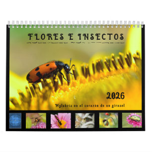 Calendario de 12 meses con varios insectos y flore kalender