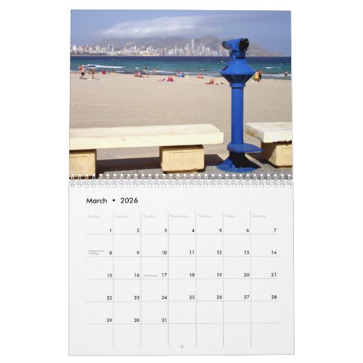 Calendario de Benidorm Kalender (Mar 2026)