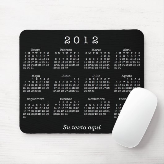 Calendario Españoles 2012 Muismat (Met muis)