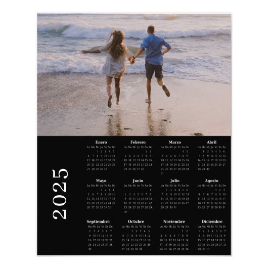 Calendario negro clásico con sangrado completo 25 foto afdruk (Voorkant)