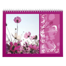 Calender 2013 roze mooie bloemen kalender