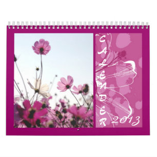 Calender 2013 roze mooie bloemen kalender