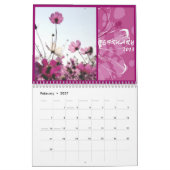 Calender 2013 roze mooie bloemen kalender (Feb 2027)