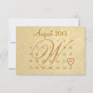 Calender Wedding Invitation Kaart
