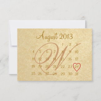 Calender Wedding Invitation Kaart