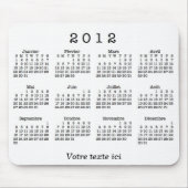 Calendrier 2012 français muismat (Voorkant)
