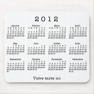 Calendrier 2012 français muismat