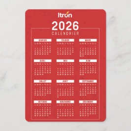 Calendrier 2026 Rouge Français Informatiekaartje