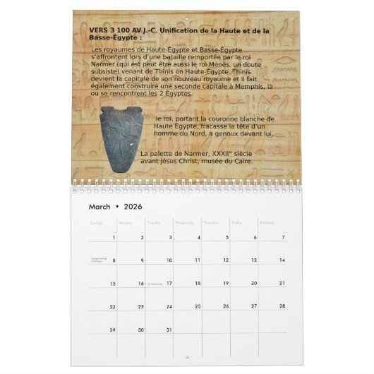 calendrier ancienne Egypte Kalender (Mar 2026)