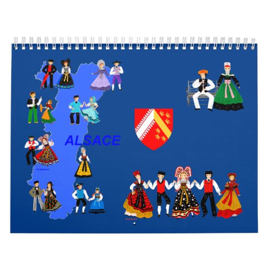Calendrier, Folklore d'Alsace, Frankrijk Kalender (Hoes)