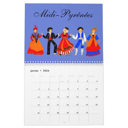 Calendrier, Midi-Pyrénées, Frankrijk Kalender (Jan 2026)