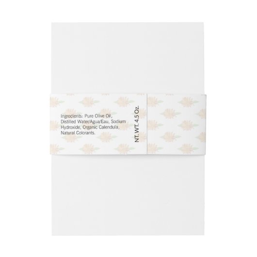Calendula Artisan Soap Band Wrap Packaging Uitnodigingen Wikkel (Achterkant Voorbeeld)