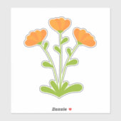Calendula bloem op maat gesneden vinyl Sticker (Vel)