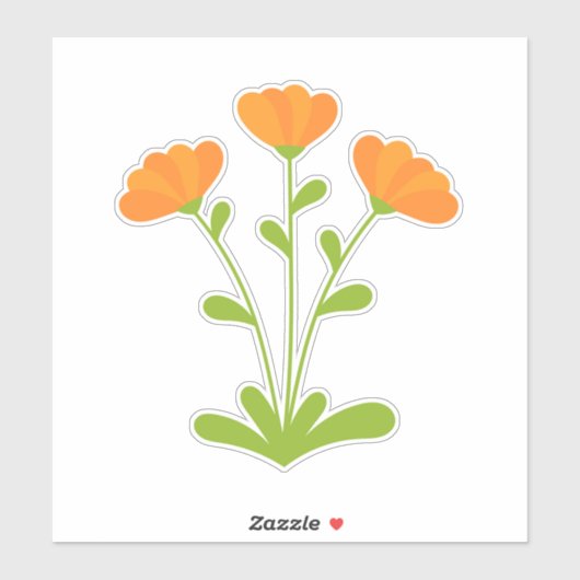 Calendula bloem op maat gesneden vinyl Sticker (Vel)