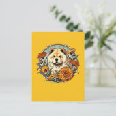 Calendula Chow Chow Dog Briefkaart (Staand voorkant)