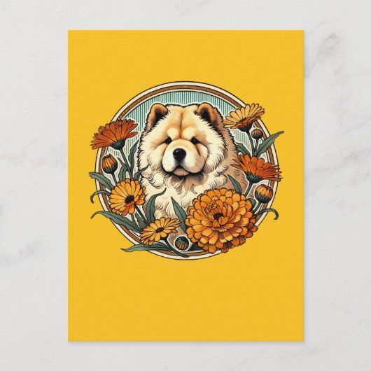 Calendula Chow Chow Dog Briefkaart (Voorkant)