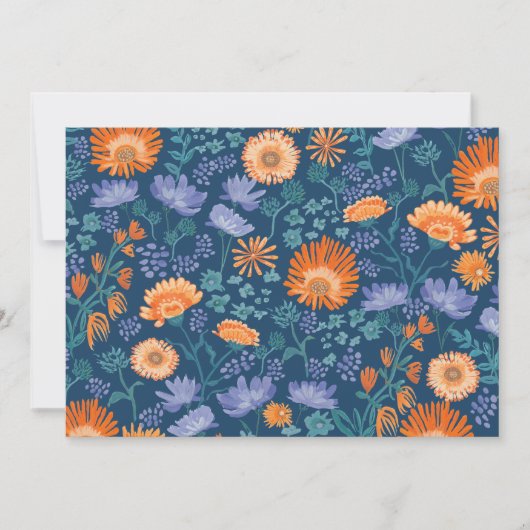 Calendula handgeschilderd bloemmotief kaart (Voorkant)
