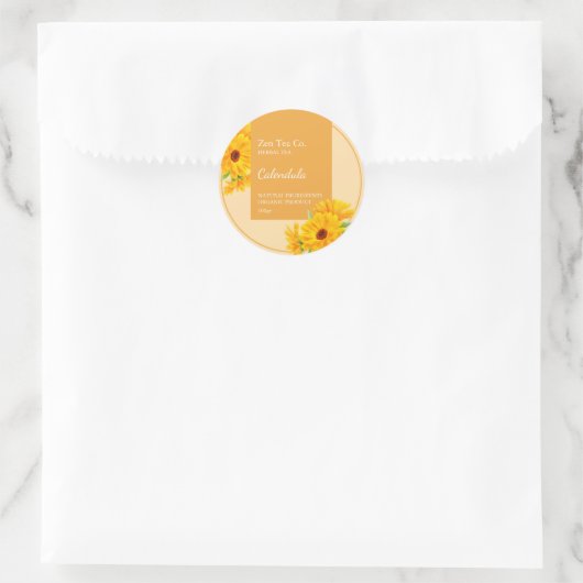 Calendula Herbal Tea Business Label (Tas)