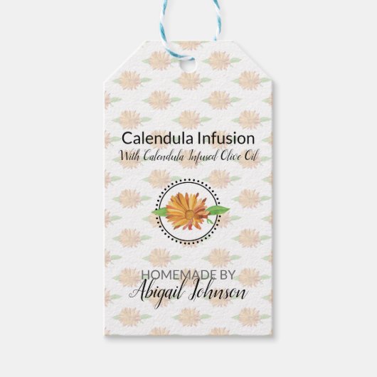 Calendula Huisgemaakte Bad & Lichaam Cadeaulabel (Voorkant)