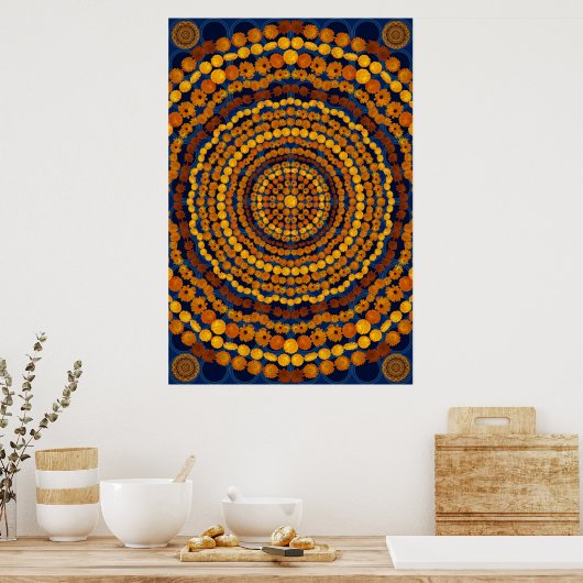 CALENDULA MANDALA 3 POSTER (Keuken)