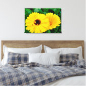 Calendula officinalis canvas afdruk (Insitu (Slaapkamer))