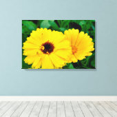 Calendula officinalis canvas afdruk (Insitu (Houten vloer))