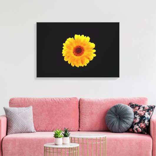 Calendula officinalis canvas afdruk (Insitu (Woonkamer))