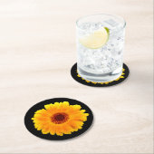 Calendula officinalis ronde kartonnen onderzetter (Insitu)