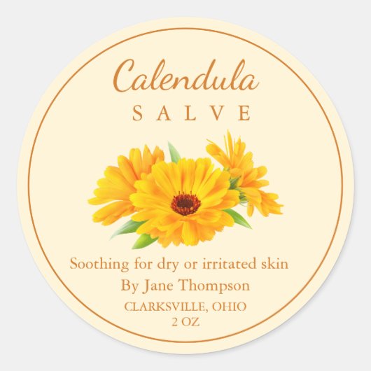 Calendula Salve / balsem Label (Voorkant)