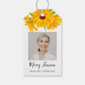 Calendula Seed Packet Memorial begrafenis Cadeaulabel (Achterkant)