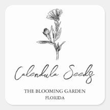 Calendula Seeds label
