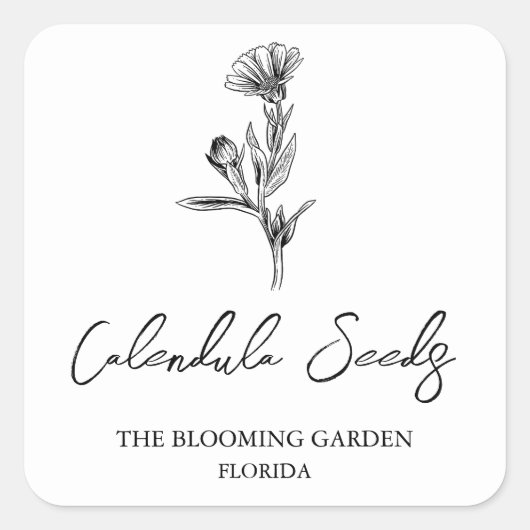 Calendula Seeds label (Voorkant)