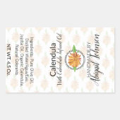 Calendula Soap | Artisan Handmade | Homemade-etike Rechthoekige Sticker (Voorkant)
