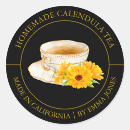 Calendula Tea Modern label