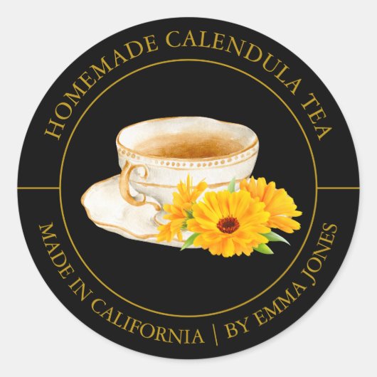 Calendula Tea Modern label (Voorkant)