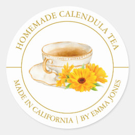 Calendula Tea Modern label