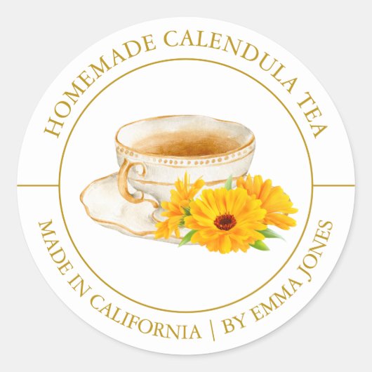 Calendula Tea Modern label (Voorkant)