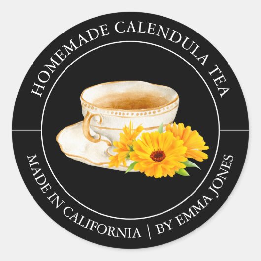 Calendula Tea Modern label (Voorkant)