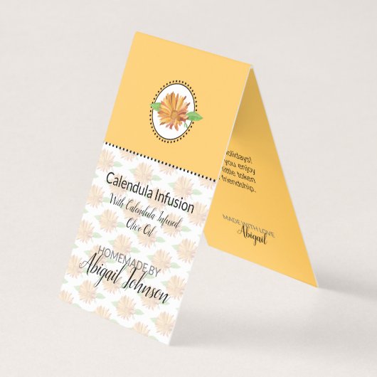 Calendula Thuisgemaakte Bad & Lichaam Etiket | Cad Kaart (Voorkant)