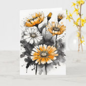 Calendula - Watercolor bloemen Kaart (Gele Bloem)
