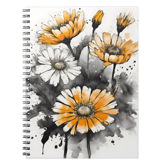 Calendula - Watercolor bloemen Notitieboek (Voorkant)
