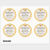 Calendula Wildflower Handgemaakt Artisan Gift Labe Ronde Sticker (Vel)