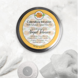 Calendula Wildflower Handgemaakt Artisan Gift Labe Ronde Sticker