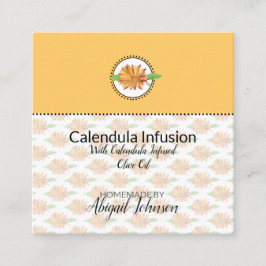 Calendula Wildflower Zelfgemaakt Bath & Body Gift  Vierkante Visitekaartje